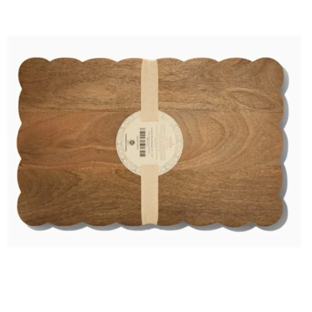 MELA ARTISANS Scalloped Edge Mango Wood Charcuterie Board (BRAND-NEW!)